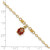 Image of 10" Adjustable 14K Yellow Gold Enameled Ladybug Anklet