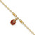Image of 10" Adjustable 14K Yellow Gold Enameled Ladybug Anklet
