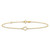 Image of 10"+1" 14K Yellow Gold Textured and Polished Heart Anklet