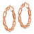 Image of 27mm 10k Rose Gold Polished Twisted Hoop Earrings 10LE287