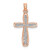Image of 10K Rose Gold w/ White Rhodium Filigree Center Border Cross Pendant Image of 10K Rose Gold w/ White Rhodium Filigree Center Border Cross Pendant