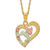 Image of 10k Tri-Color Black Hills Gold Hummingbird in Heart Necklace