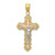 Image of 10K Tri-color Gold Diamond-cut Crucifix Pendant 10D3644