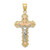 Image of 10K Tri-color Gold Diamond-cut Crucifix Pendant 10D3645