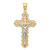 Image of 10K Tri-color Gold Diamond-cut Crucifix Pendant 10D3646