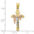 Image of 10K Tri-color Gold Diamond-cut Small Draped INRI Crucifix Pendant