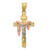 Image of 10K Tri-color Gold Diamond-cut Small Draped INRI Crucifix Pendant
