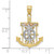 Image of 10K Tri-color Gold Diamond-cut w/Textured Mariners Cross Pendant 10C3930