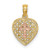 Image of 10K Two-tone Gold Cross on Woven Heart Pendant