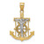 Image of 10K Two-tone Gold Diamond-cut Mariners Cross Pendant 10C3714