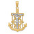 Image of 10K Two-tone Gold Diamond-cut Mariners Cross Pendant 10C3715