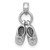 Image of 10K White Gold 3D Moveable Baby Shoes Pendant