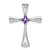 Image of 10k White Gold Amethyst and Diamond Cross Pendant