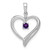 Image of 10k White Gold Amethyst and Diamond Heart Pendant PM7005-AM-001-1WA