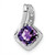 Image of 10K White Gold Amethyst and Diamond Pendant PM7117-AM-002-1WA
