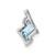 Image of 10K White Gold Antiqued Cushion Aquamarine and Diamond Chain Slide Pendant