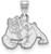Image of 10K White Gold California State University Fresno Small Pendant by LogoArt