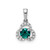 Image of 10K White Gold Created Alexandrite and Diamond Pendant