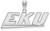 Image of 10K White Gold Eastern Kentucky University Medium Pendant by LogoArt