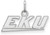 Image of 10K White Gold Eastern Kentucky University X-Small Pendant by LogoArt (1W001EKU)