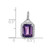 Image of 10K White Gold Emerald-cut Amethyst and Diamond Halo Pendant