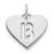 Image of 10K White Gold Heart Letter B Initial Charm