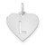 Image of 10K White Gold Heart Letter L Initial Charm