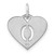 Image of 10K White Gold Heart Letter O Initial Charm