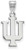 Image of 10K White Gold Indiana University Medium Pendant by LogoArt (1W003IU)
