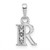 Image of 10K White Gold Initial R Pendant