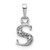 Image of 10K White Gold Initial S Pendant
