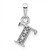 Image of 10K White Gold Initial T Pendant