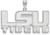 Image of 10K White Gold Louisiana State University Large Pendant by LogoArt (1W044LSU)