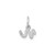 Image of 10K White Gold Lower case Letter N Initial Charm 10XNA1307W/N