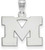 Image of 10K White Gold Michigan (University Of) Small Pendant by LogoArt (1W002UM)