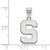 Image of 10K White Gold Michigan State University Medium Pendant by LogoArt (1W003MIS) Image of 10K White Gold Michigan State University Medium Pendant by LogoArt (1W003MIS)