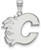 Image of 10K White Gold NHL Calgary Flames Large Pendant by LogoArt