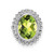 Image of 10K White Gold Oval Peridot Chain Slide Pendant