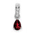Image of 10K White Gold Pear Garnet and Diamond Pendant