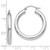 Image of 20mm 10k White Gold Polished 4mm Tube Hoop Earrings 10T860