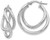 Image of 23mm 10k White Gold Polished and Textured Fancy Hoop Earrings