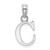 Image of 10k White Gold Polished C Block Initial Pendant