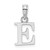 Image of 10k White Gold Polished E Block Initial Pendant