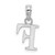 Image of 10k White Gold Polished F Block Initial Pendant