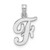 Image of 10k White Gold Polished F Script Initial Pendant