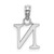 Image of 10K White Gold Polished N Block Initial Pendant