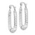 Image of 10k White Gold Polished Textured Rectangle Hoop Earrings