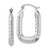 Image of 10k White Gold Polished Textured Rectangle Hoop Earrings