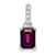 Image of 10K White Gold Rhodolite Garnet and Diamond Pendant