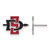 10K White Gold San Diego State University Small Post Earrings by LogoArt